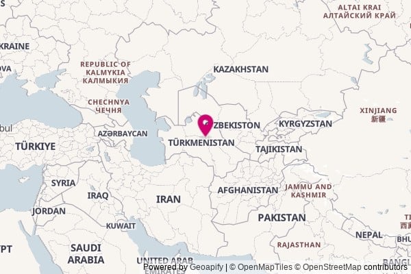 Turkmenistan on world map