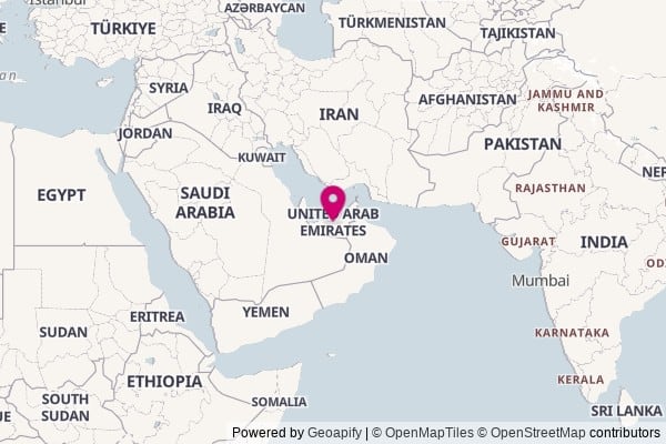 United Arab Emirates on world map