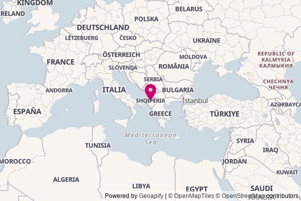 Albania on world map