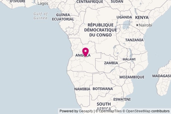 Angola on world map