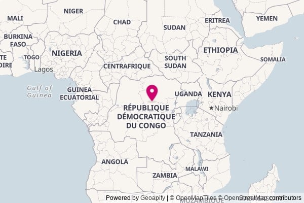 Democratic Republic of the Congo on world map