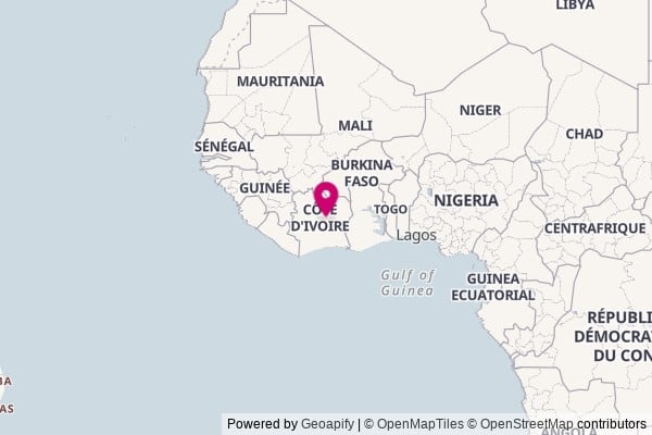 Ivory Coast on world map