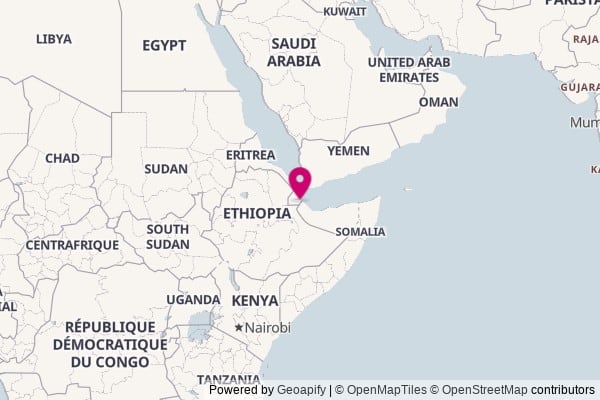 Djibouti on world map