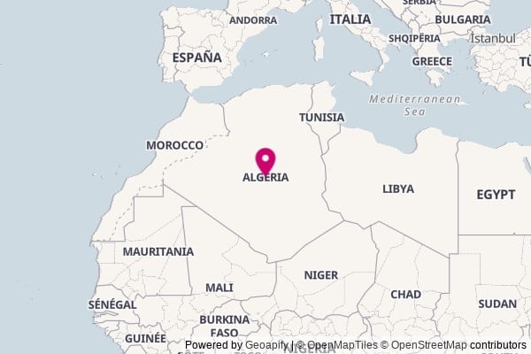 Algeria on world map