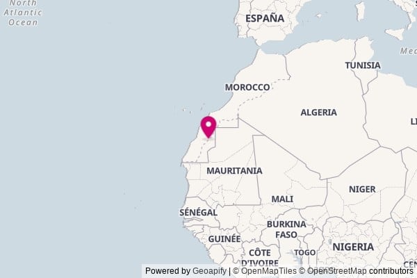 Western Sahara on world map