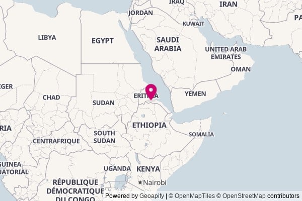 Eritrea on world map