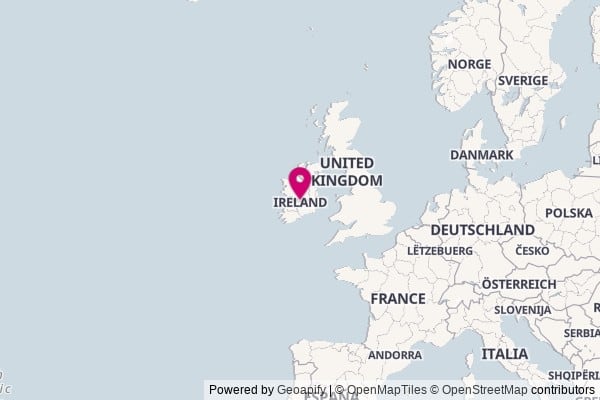 Ireland on world map