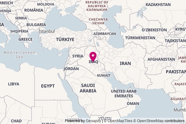 Iraq on world map
