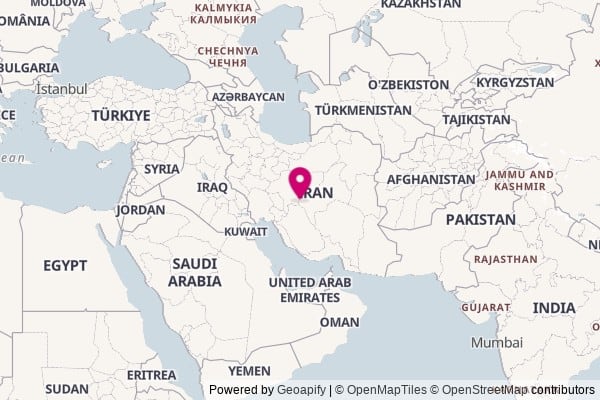 Iran on world map
