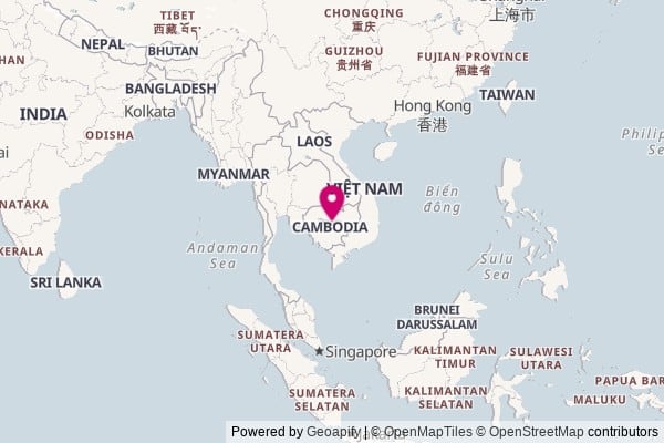 Cambodia on world map