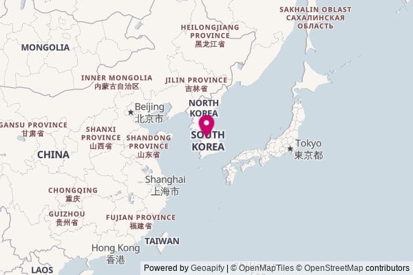 South Korea on world map