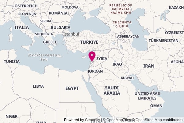 Lebanon on world map