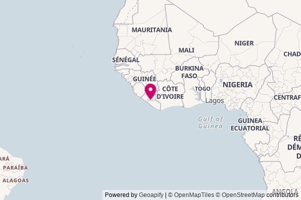 Liberia on world map