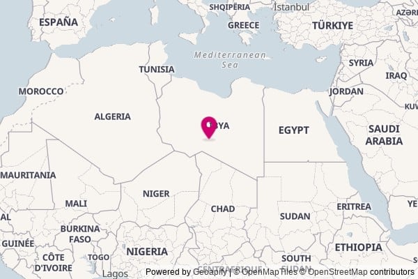 Libya on world map