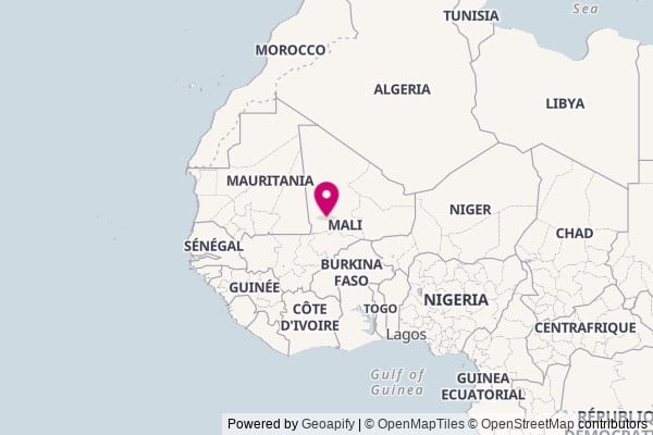 Mali on world map
