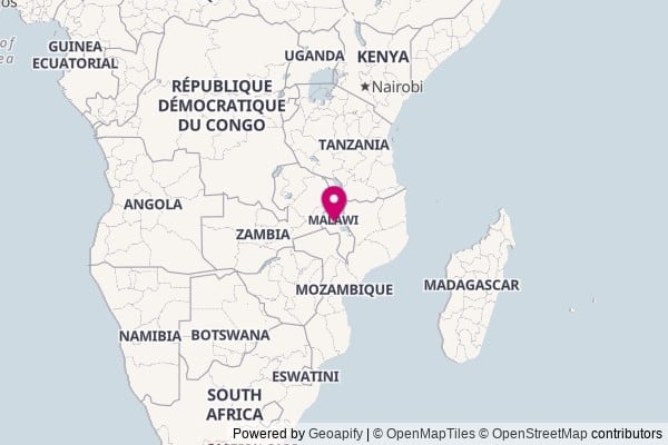 Malawi on world map