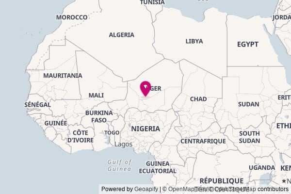 Niger on world map