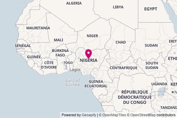 Nigeria on world map