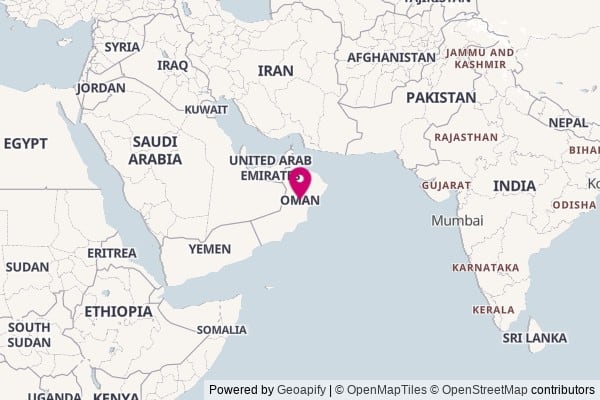 Oman on world map