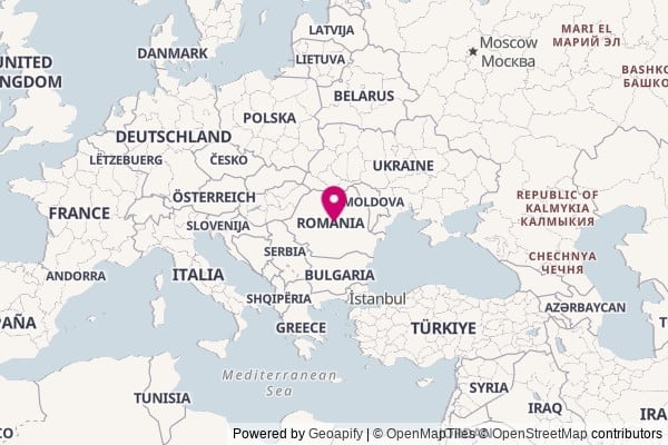 Romania on world map