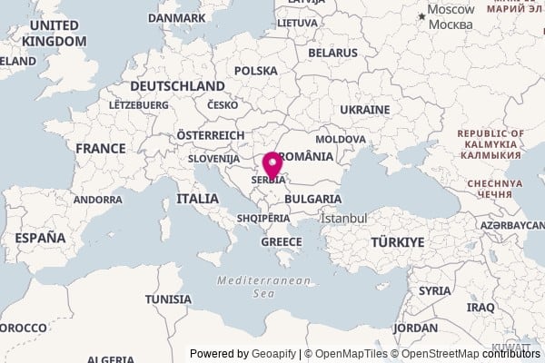 Serbia on world map