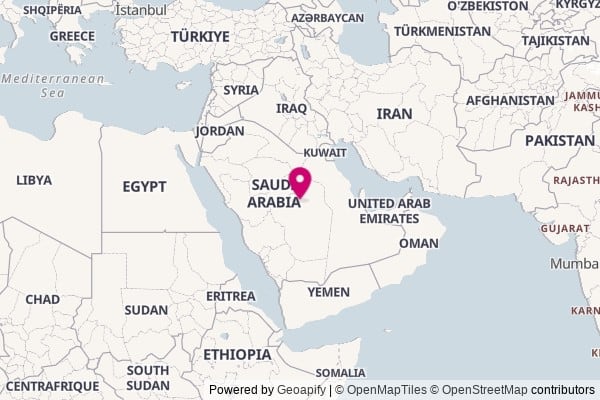 Saudi Arabia on world map