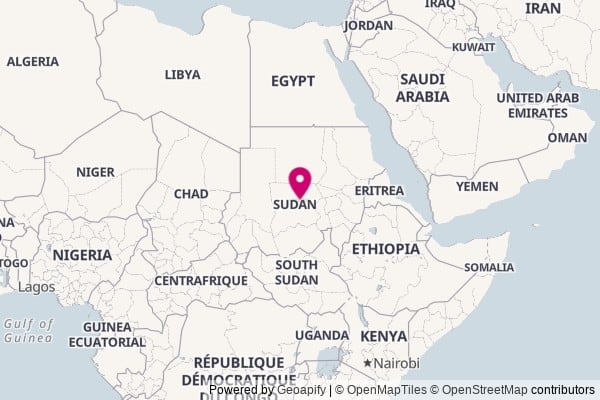Sudan on world map