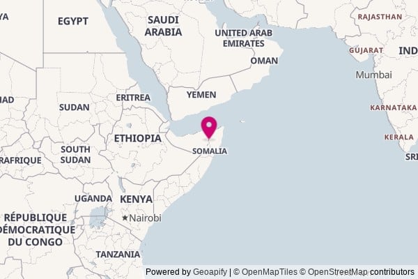 Somalia on world map