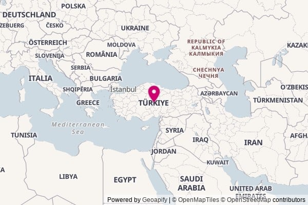Turkey on world map