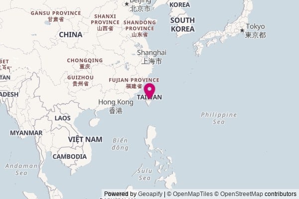 Taiwan on world map