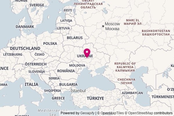 Ukraine on world map