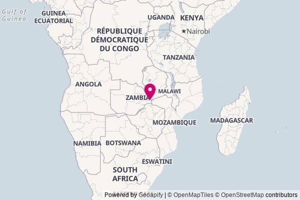 Zambia on world map