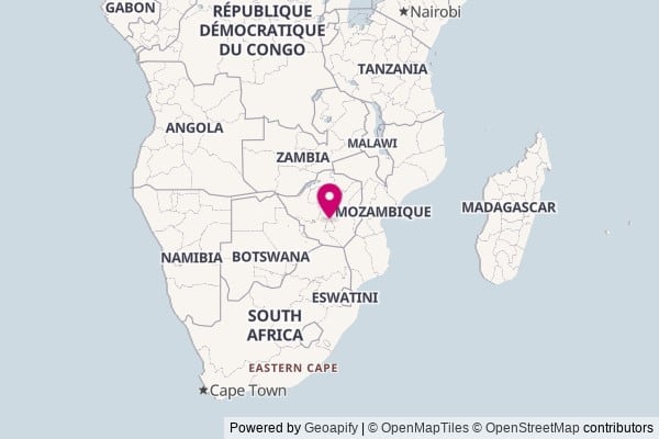 Zimbabwe on world map