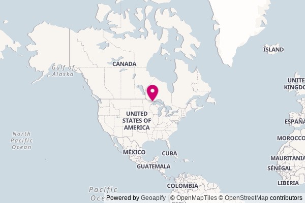 North America on world map